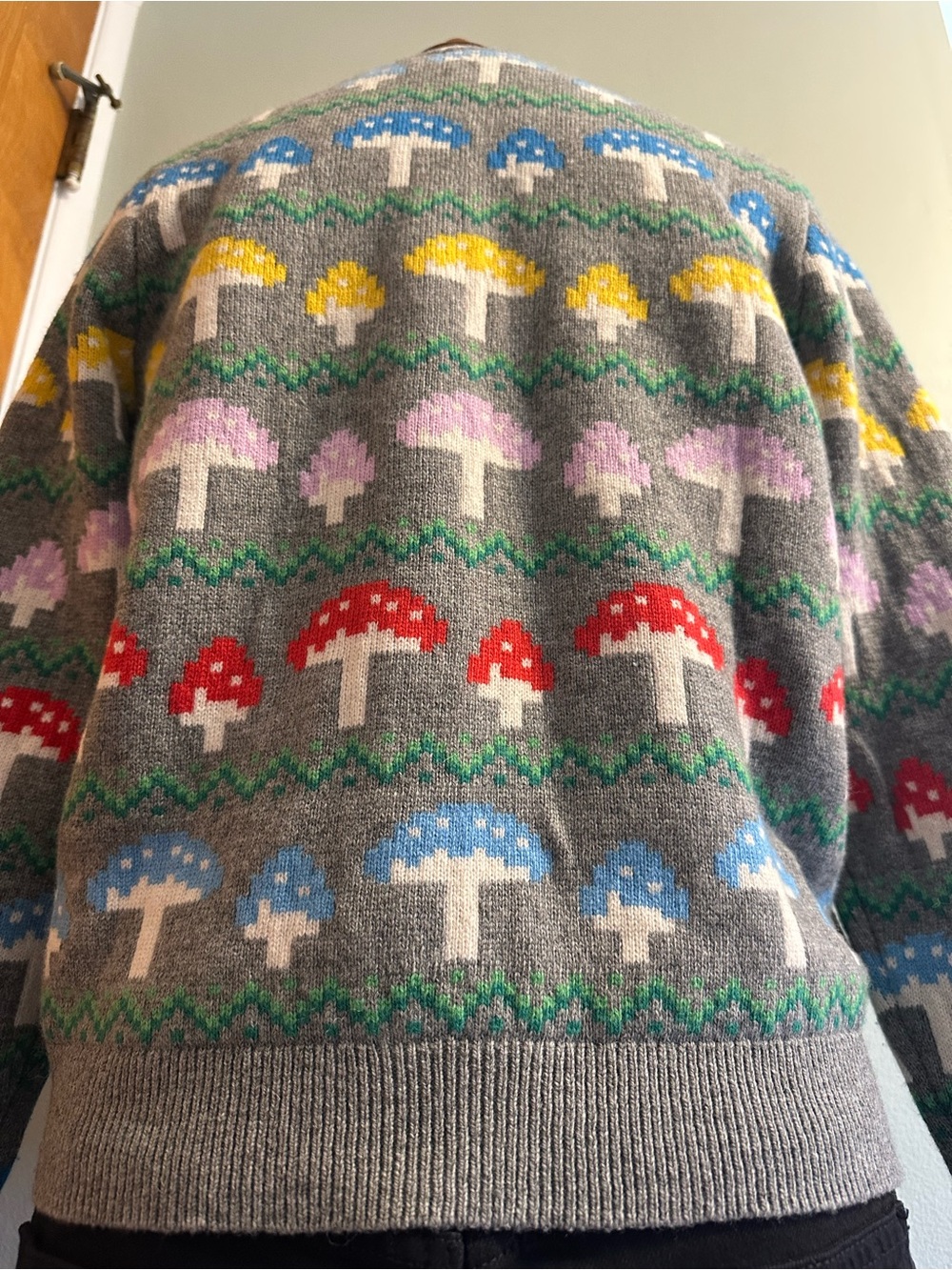 Boden Mushroom Print Edie Fair Isle Jumper - Picture 10 of 12